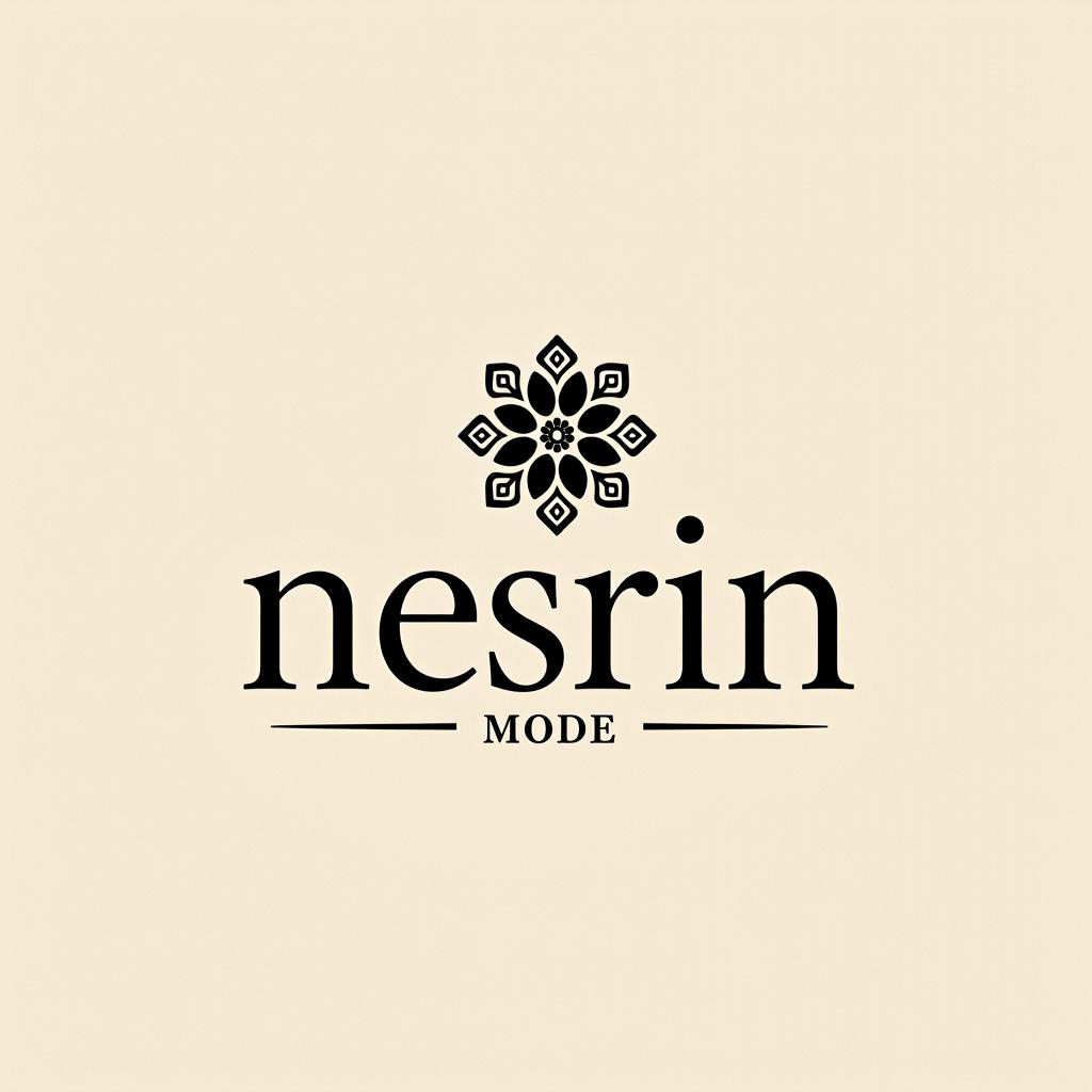  design a logo, in a minimalism style. erstelle mir ein logo für ein kleider laden elegant aber auffällig mit kleidern orientalisch modern , with the text 'nesrin mode '.