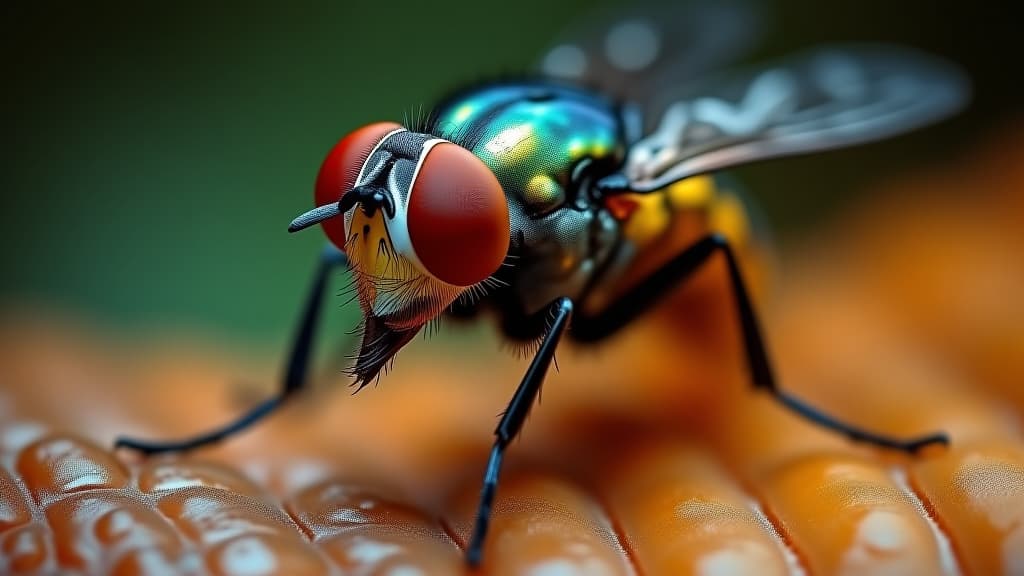  microscopic close up of realistic fly illustrated