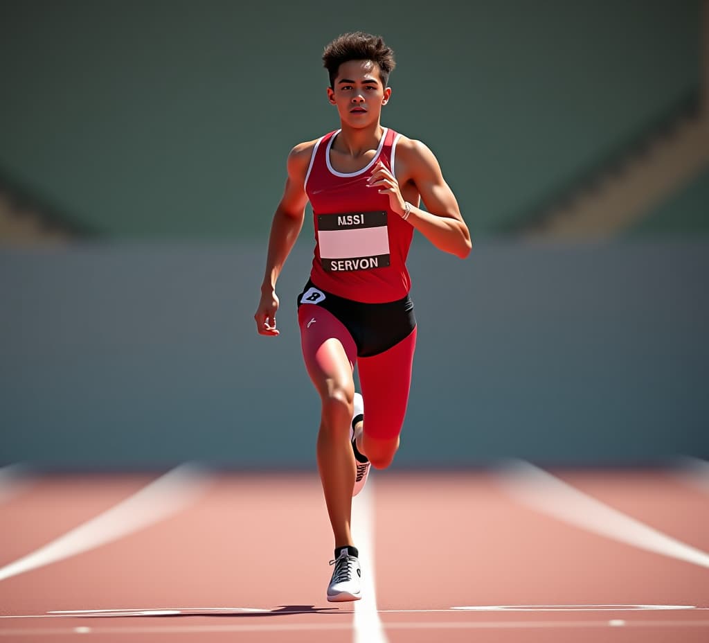  an sports person taking part in an athletics race