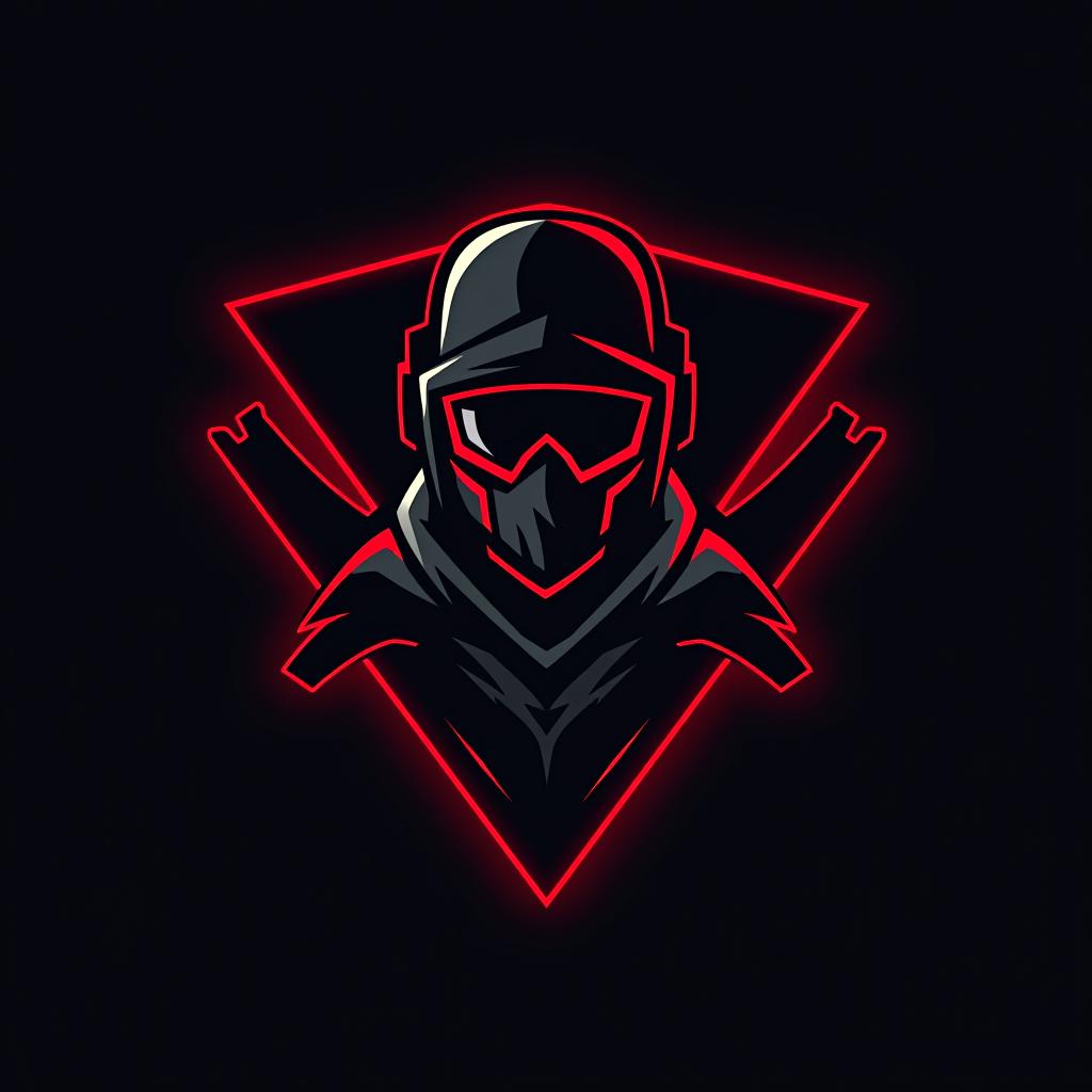  design a logo, esports logo, guns theme, black and red color