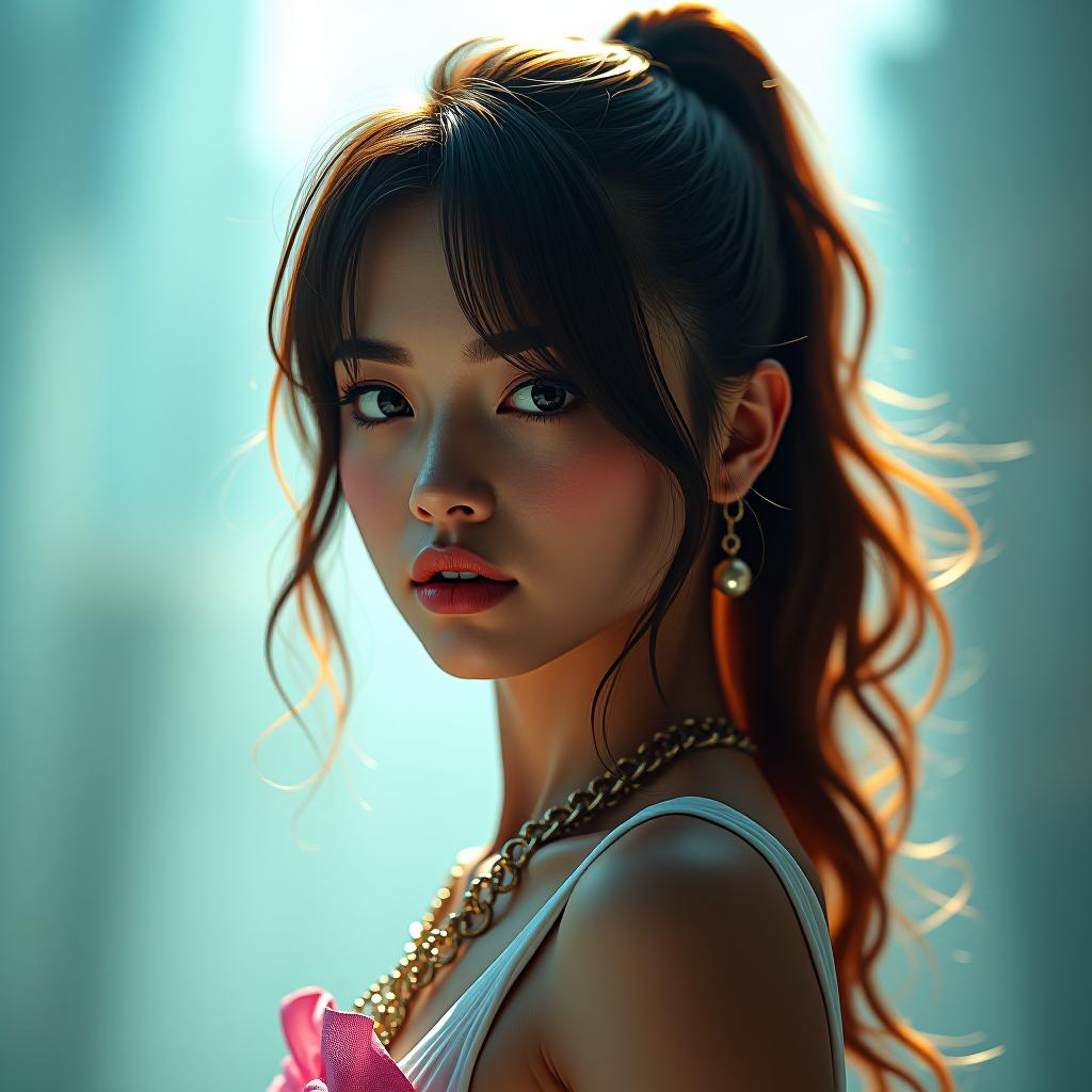  k pop girl, instagram hyperrealistic, full body, detailed clothing, highly detailed, cinematic lighting, stunningly beautiful, intricate, sharp focus, f/1. 8, 85mm, (centered image composition), (professionally color graded), ((bright soft diffused light)), volumetric fog, trending on instagram, trending on tumblr, HDR 4K, 8K