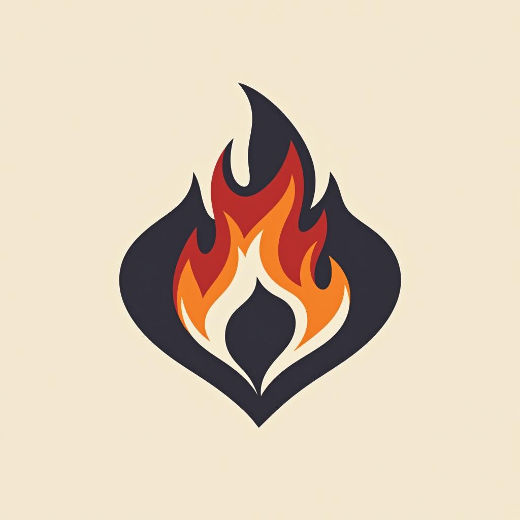  design a logo, flame logo, minimal modern style, out run