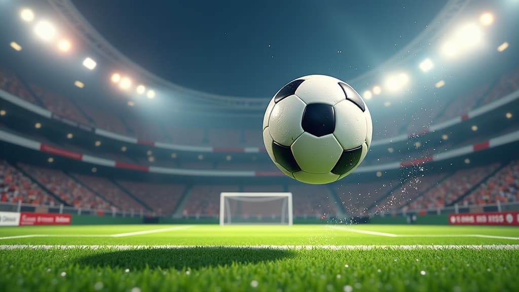  soccer ball flying, background soccer goal ar 16:9 {prompt}, maximum details