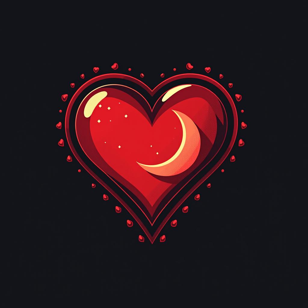  design a logo, logotipo de corazon rojos con lunares rosados, pin up