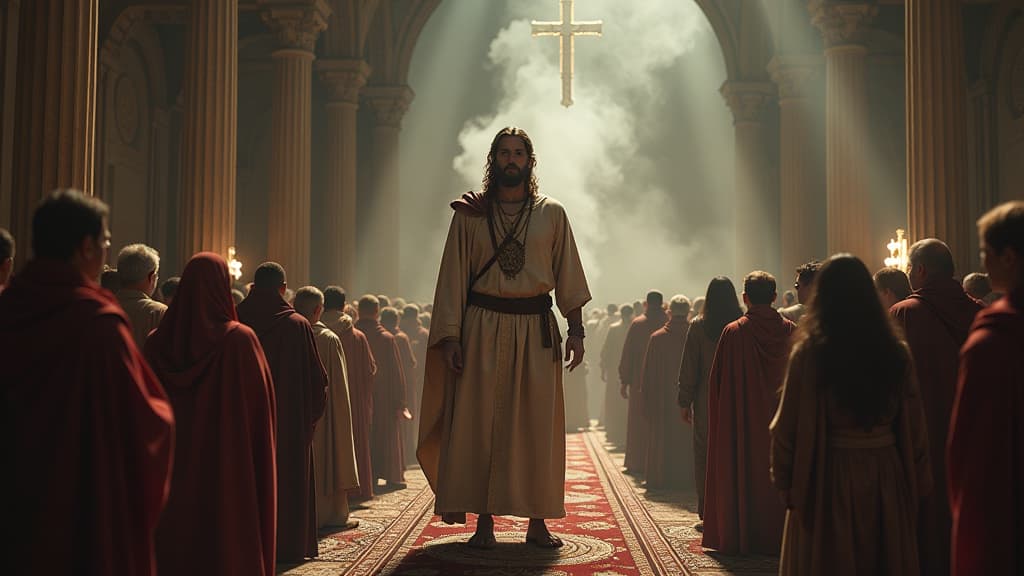  history of biblical times, a contemporary piece depicting the ‘mark of the beast’ theme from revelation, with a thoughtful interpretation. hyperrealistic, full body, detailed clothing, highly detailed, cinematic lighting, stunningly beautiful, intricate, sharp focus, f/1. 8, 85mm, (centered image composition), (professionally color graded), ((bright soft diffused light)), volumetric fog, trending on instagram, trending on tumblr, HDR 4K, 8K