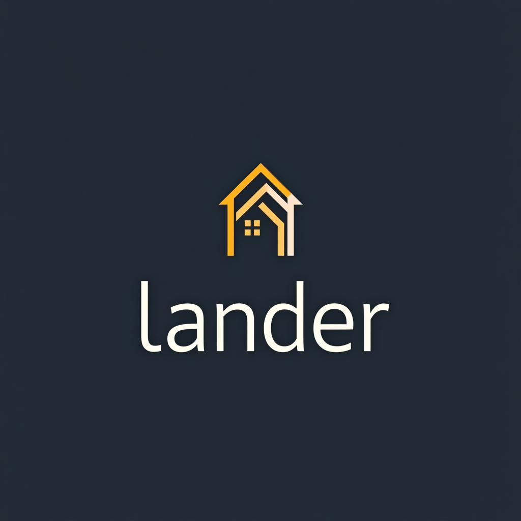  design a logo, minimal line logo in the theme of real estate, with the text ‘lander’