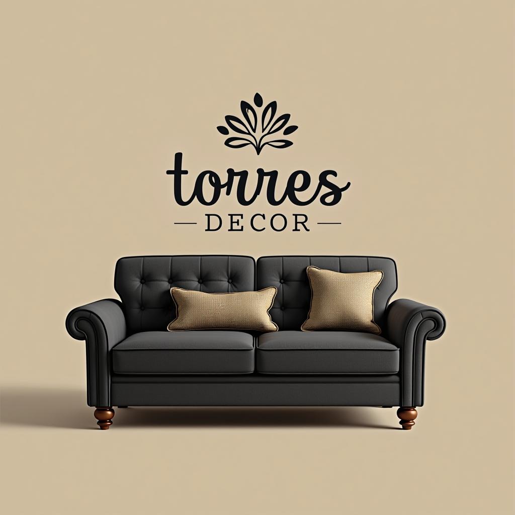  design a logo, loja de sofás, elegante, tons cinzas, marrom, preto nome da loja torres decor logomarca, with the text 'torres decor'.