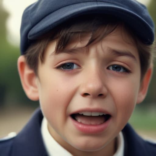 French 10 year old boy crying 1844 in Cinematic style