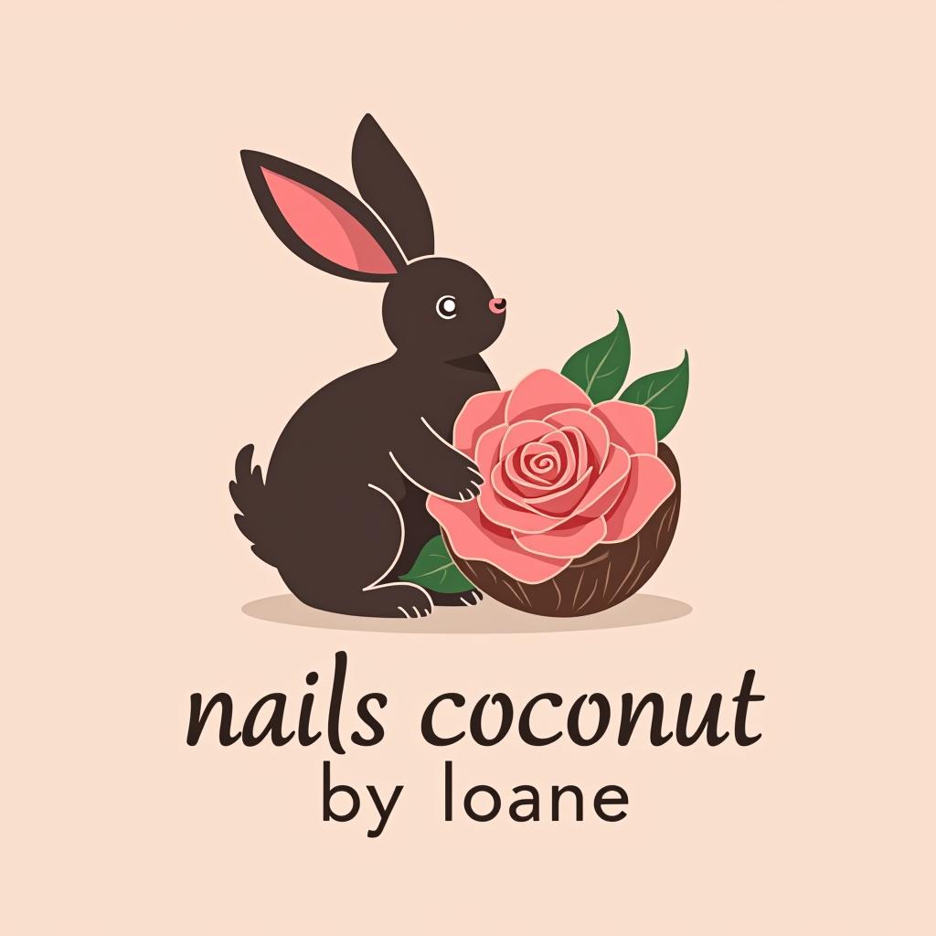  design a logo, logo pour prothésiste ongulaire avec du dore et du rose vernis ou mains fleurs, with the text 'nails coconut by loane '.