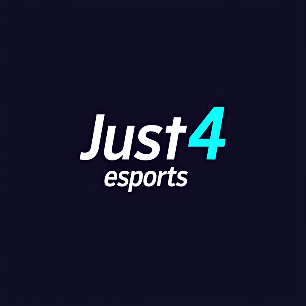  design a logo, un logo que se base en el título muy llamativo , with the text 'just4 esports'.