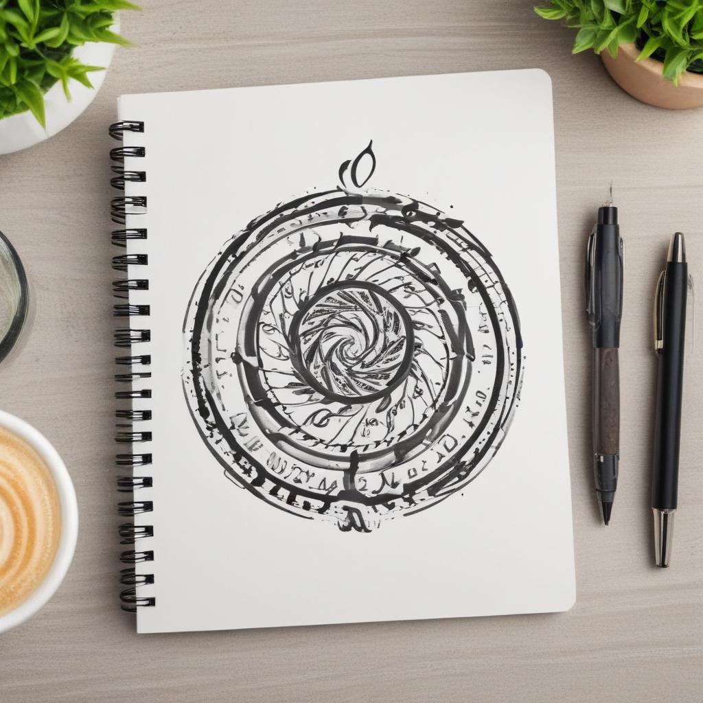 author logo pen sriting spiral notebook