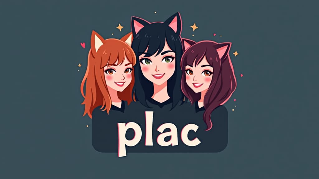  design a logo, girls grup chat, with the text 'plac'.