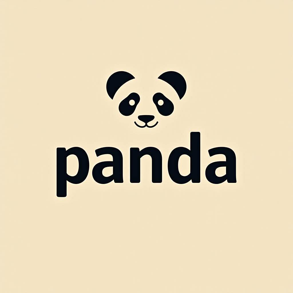  a panda minimal typgraphy text "panda" which made panda