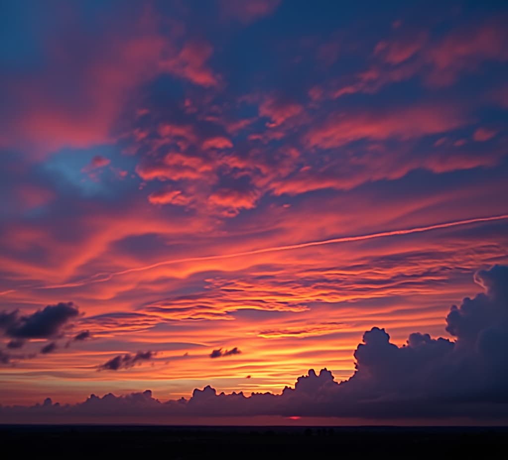  colorful cloud formations at sunrise with dramatic sky