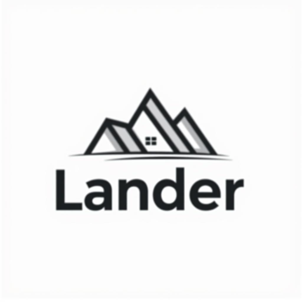  design a logo, minimal line logo in the theme of real estate, with the text ‘lander’