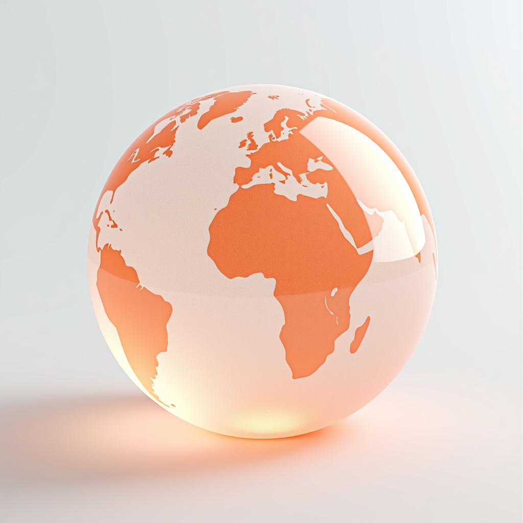  [the globe] icon, peach gradient, white background, frosted glass, transparent sense of science and technology, ultra minimalist appearance, bright color, studio lighting, peach and white background, industrial design, a wealth of details, ultra high definition, dribble, pinterest, ray tracing, isometric view, blender, c4d, oc renderer seed 3062166470 v 6.0 style raw hyperrealistic, full body, detailed clothing, highly detailed, cinematic lighting, stunningly beautiful, intricate, sharp focus, f/1. 8, 85mm, (centered image composition), (professionally color graded), ((bright soft diffused light)), volumetric fog, trending on instagram, trending on tumblr, HDR 4K, 8K