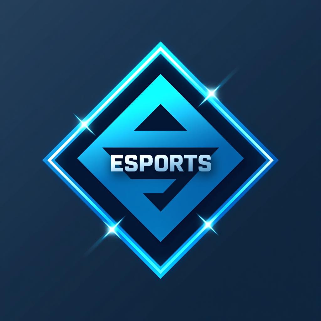  design a logo, esports logo, white and blue color, diamond