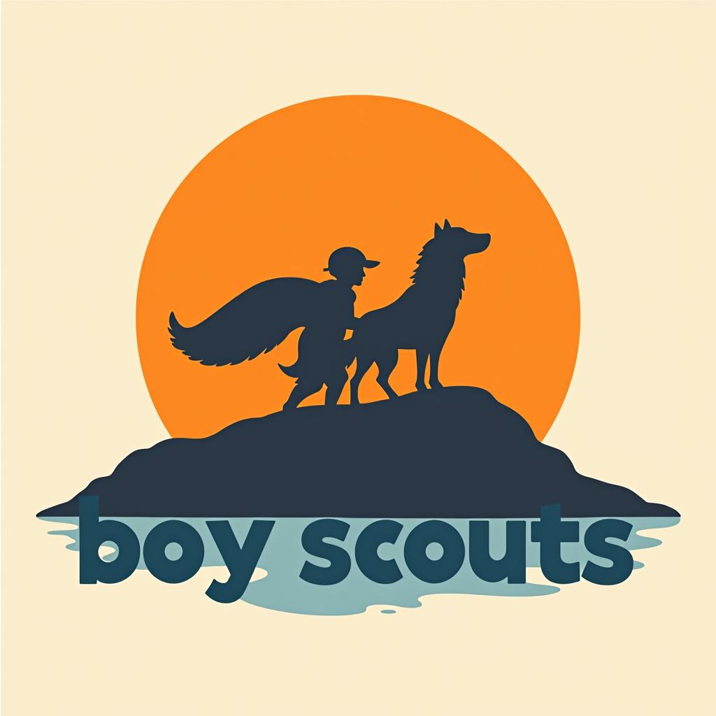  design a logo, , with the text 'boy scouts ⚜️'.