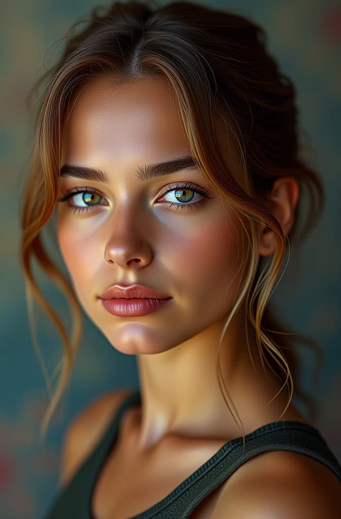  mulher jovem 16 anos, cabelo médio liso castanho, olhos redondos pequenos castanhos, rosto redondo , realistic, portrait, art by donato giancola and greg rutkowski, realistic face, digital art, trending on artstation hyperrealistic, full body, detailed clothing, highly detailed, cinematic lighting, stunningly beautiful, intricate, sharp focus, f/1. 8, 85mm, (centered image composition), (professionally color graded), ((bright soft diffused light)), volumetric fog, trending on instagram, trending on tumblr, HDR 4K, 8K