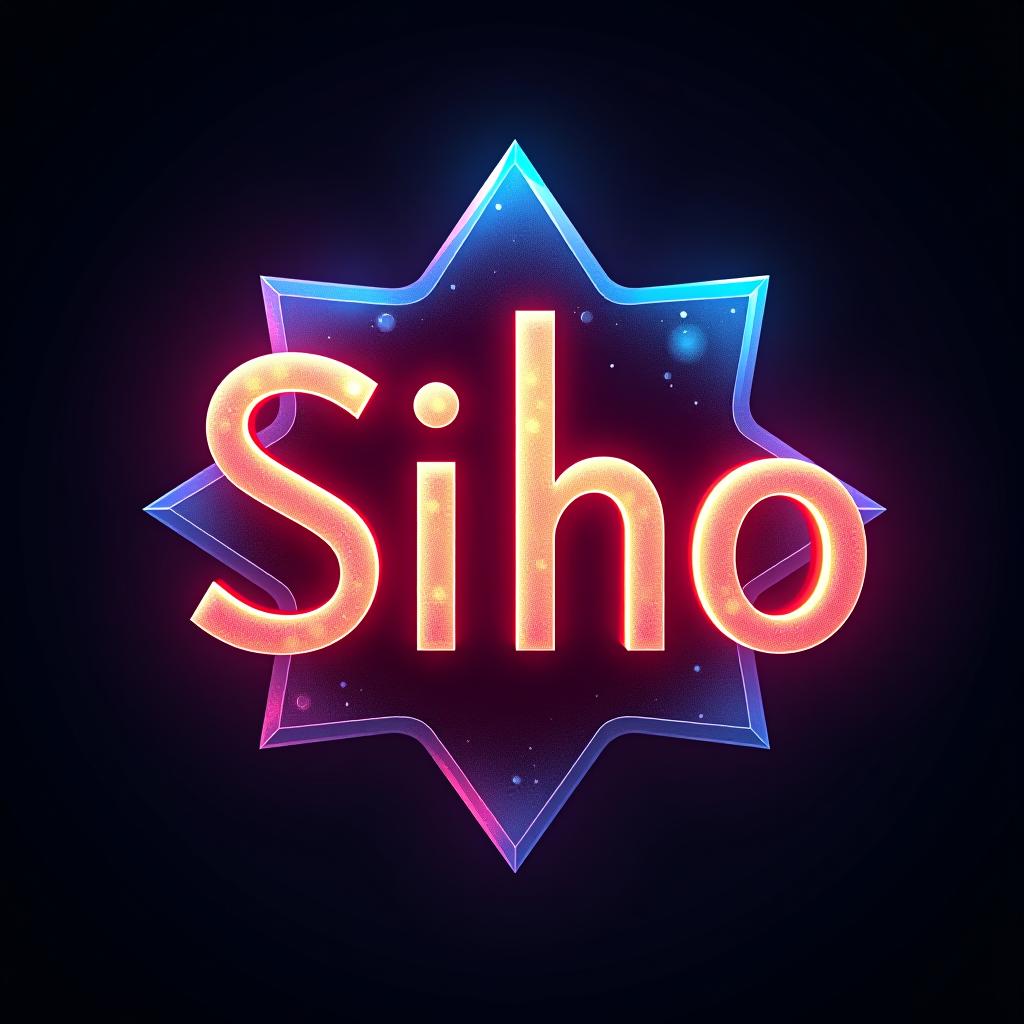  make a logo siho written in a glowing gem