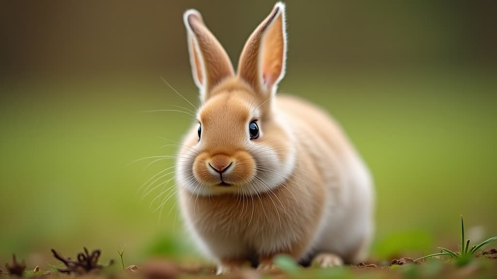  cute fluffy rabbit in a natural setting, bunny, hare, animal, wildlife, adorable, fluffy, soft fur, whiskers, ears, nature