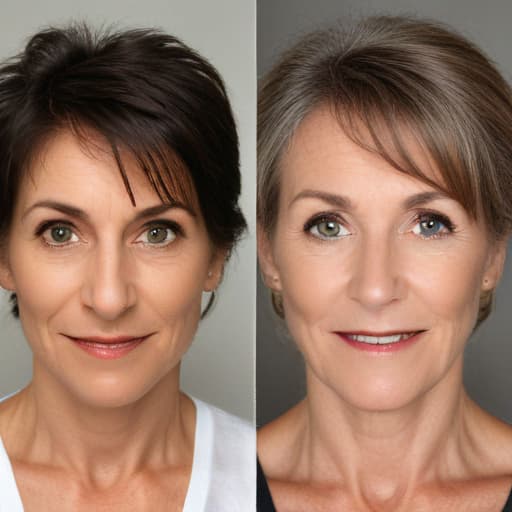 A woman at 25, 45, and 65 years old