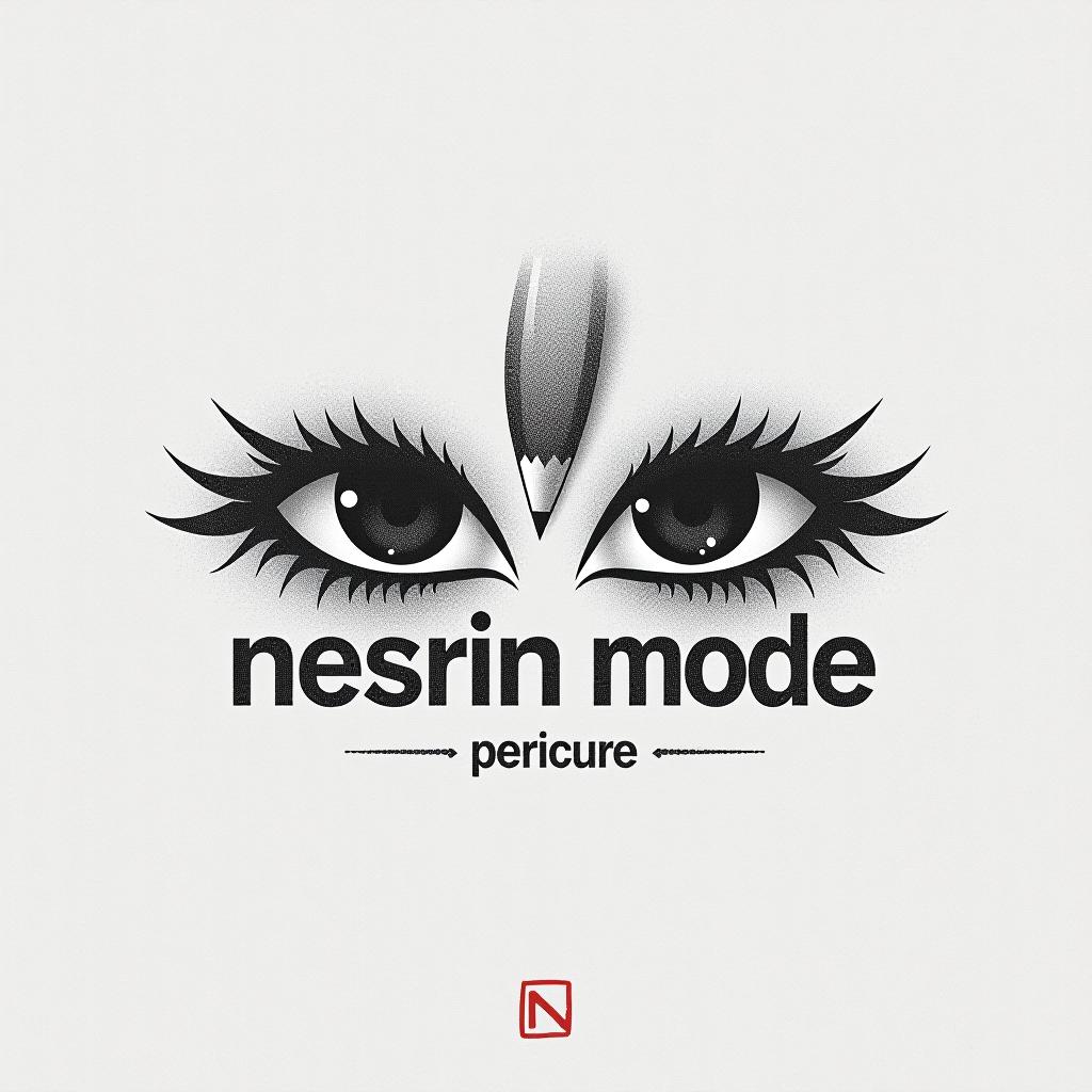  design a logo, in a pencil style. n m logo nesrin mode , with the text 'nesrin mode '.