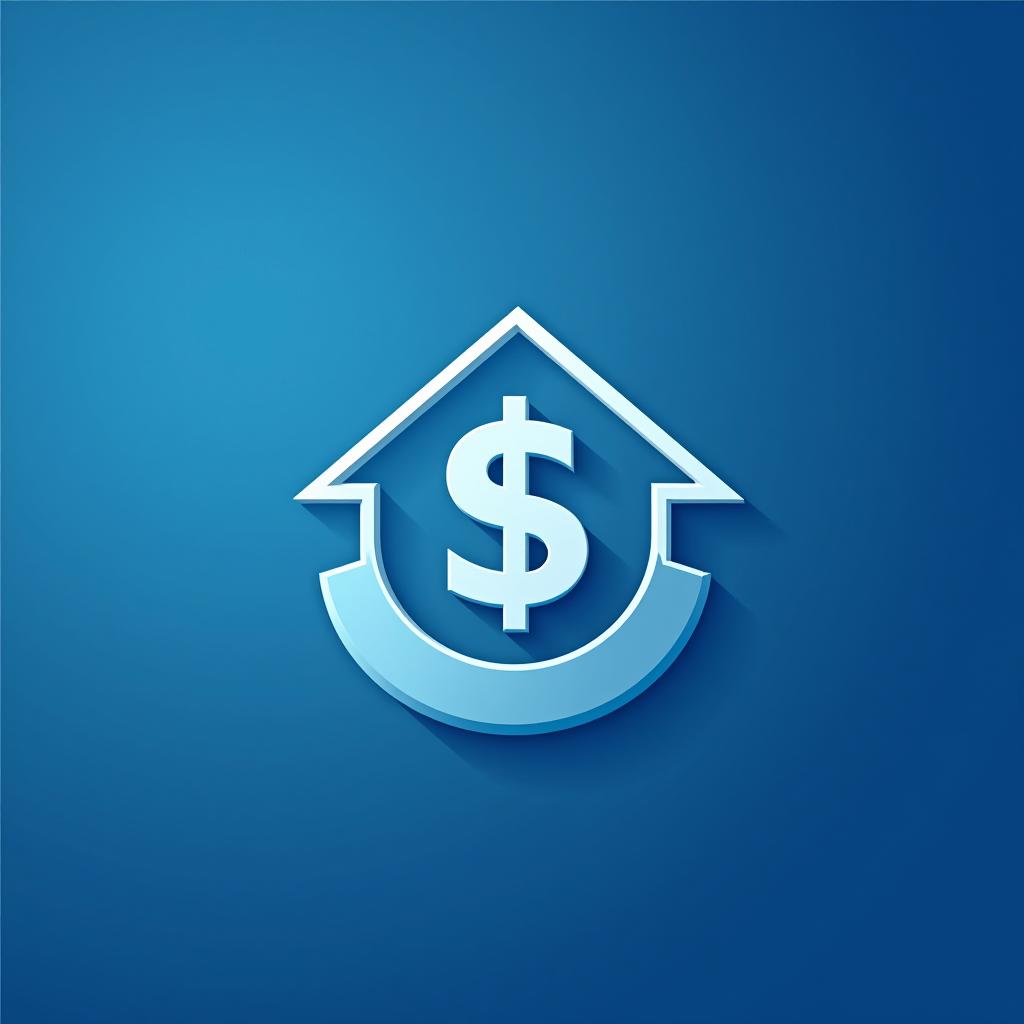  modern investment symbol on blue background with copy space ideal for business plans and financial strategies. photo stock concept.