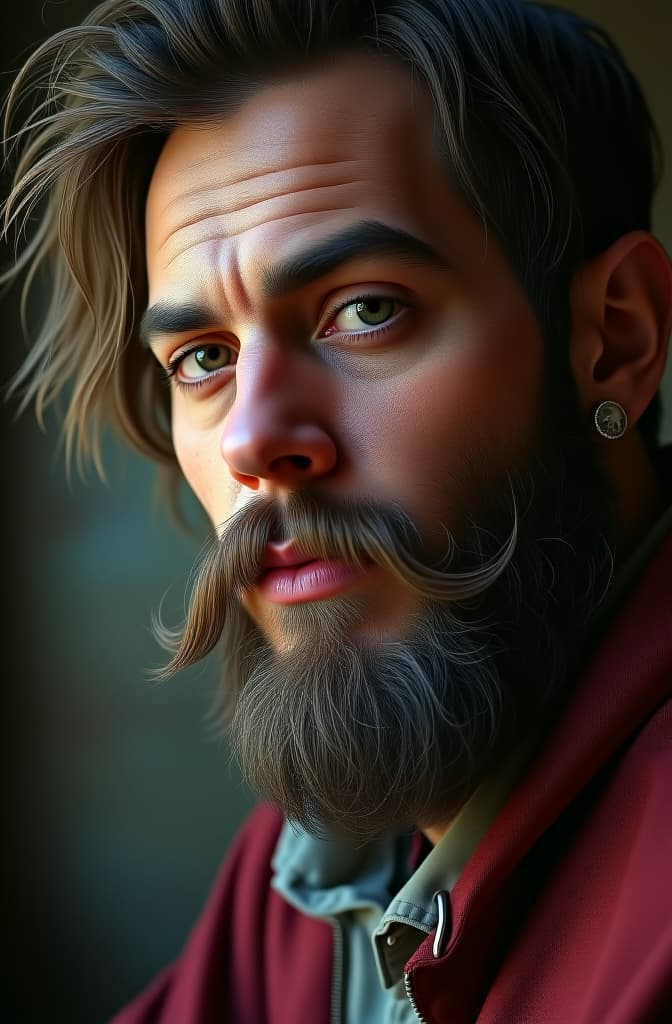  un youtuber gordo y rodeado de suciedad con una computadora en frente y 0 suscriptores, realistic fantasy d & d character, closeup portrait art by donato giancola and greg rutkowski, realistic face, digital art, trending on artstation hyperrealistic, full body, detailed clothing, highly detailed, cinematic lighting, stunningly beautiful, intricate, sharp focus, f/1. 8, 85mm, (centered image composition), (professionally color graded), ((bright soft diffused light)), volumetric fog, trending on instagram, trending on tumblr, HDR 4K, 8K