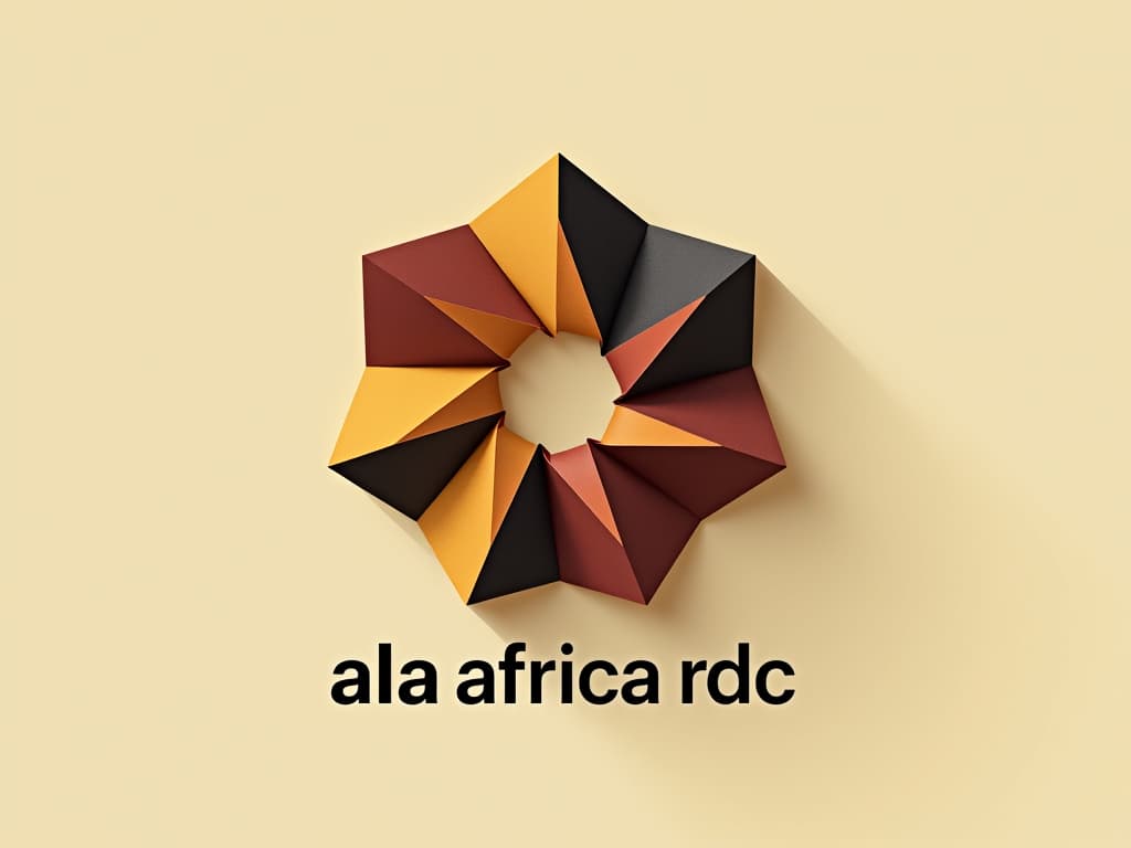  design a logo, in a origami style. génie, excellence, créateur , with the text 'ala africa rdc'.