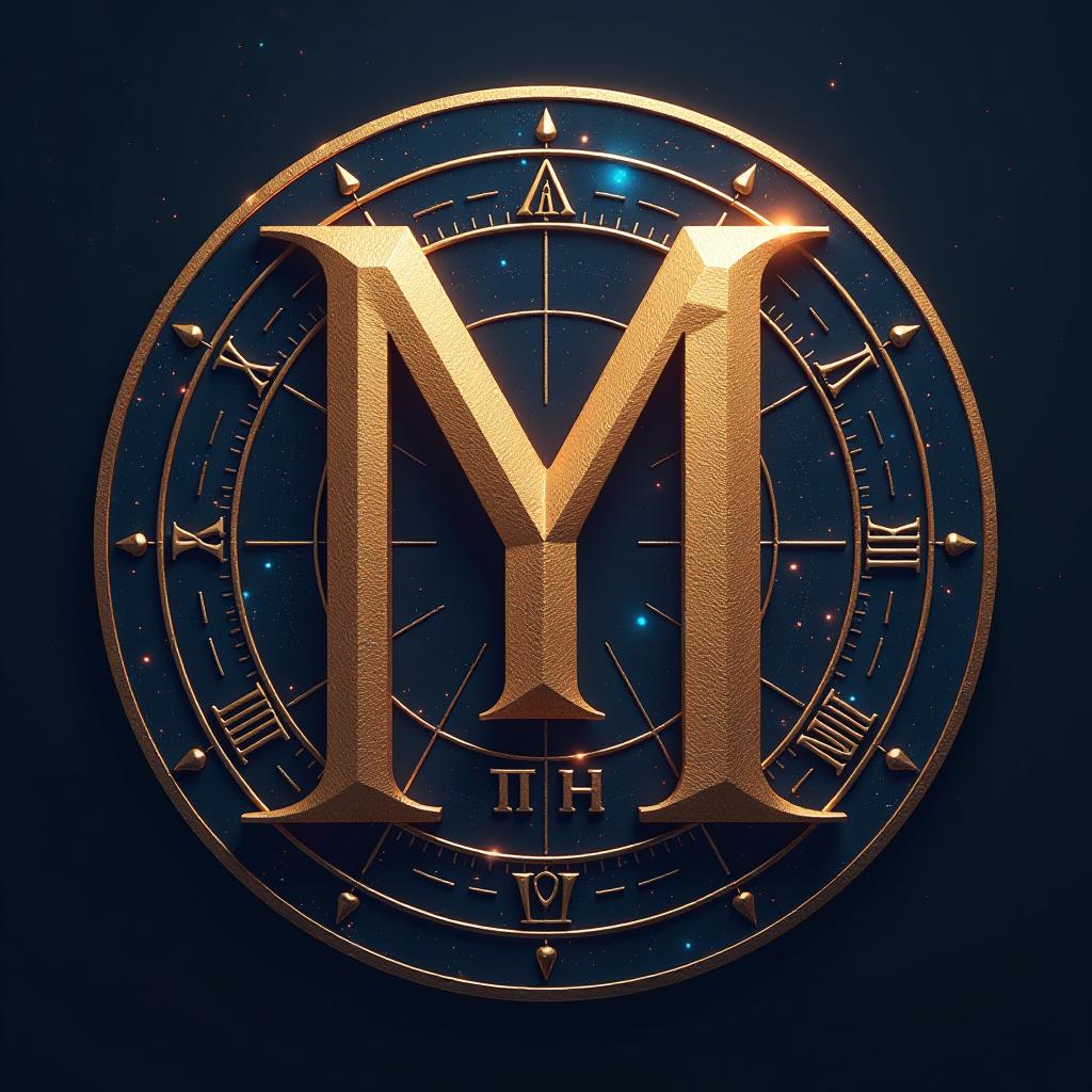  logo for digital numerology. initials m.y.b.u. cosmos, stars, matrices, numbers, astrological zodiac signs. hyperrealistic, full body, detailed clothing, highly detailed, cinematic lighting, stunningly beautiful, intricate, sharp focus, f/1. 8, 85mm, (centered image composition), (professionally color graded), ((bright soft diffused light)), volumetric fog, trending on instagram, trending on tumblr, HDR 4K, 8K