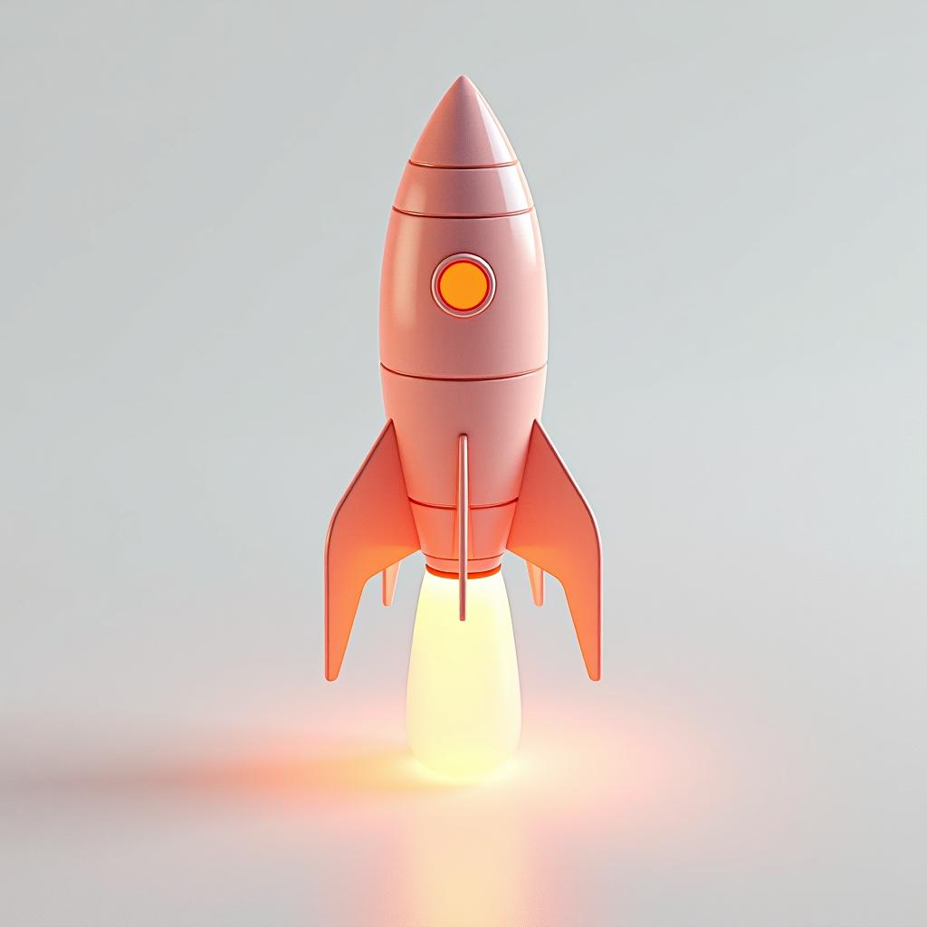  [on a rocket] icon, peach gradient, white background, frosted glass, transparent sense of science and technology, ultra minimalist appearance, bright color, studio lighting, peach and white background, industrial design, a wealth of details, ultra high definition, dribble, pinterest, ray tracing, isometric view, blender, c4d, oc renderer seed 3062166470 v 6.0 style raw hyperrealistic, full body, detailed clothing, highly detailed, cinematic lighting, stunningly beautiful, intricate, sharp focus, f/1. 8, 85mm, (centered image composition), (professionally color graded), ((bright soft diffused light)), volumetric fog, trending on instagram, trending on tumblr, HDR 4K, 8K