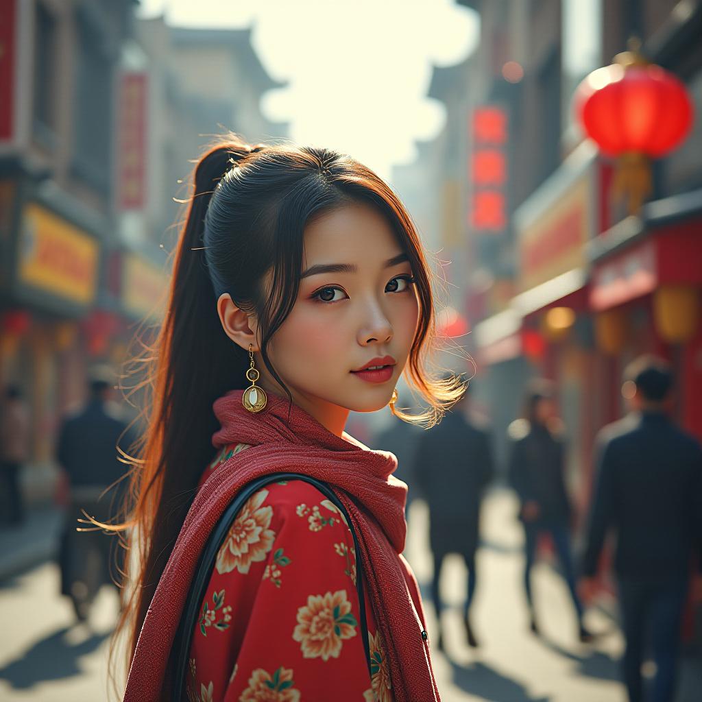  chinese modern beauties live on the streets, real, best quality, masterpiece, highres, highly detailed