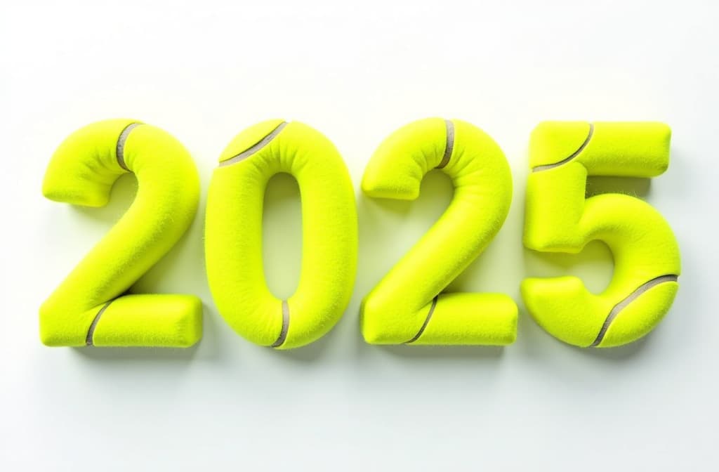  letters "2025" made of tennis balls, top view, white background ar 3:2 {prompt}, maximum details