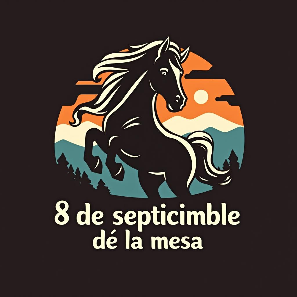  design a logo, caballo, with the text '8 de septiembre de la mesa '.