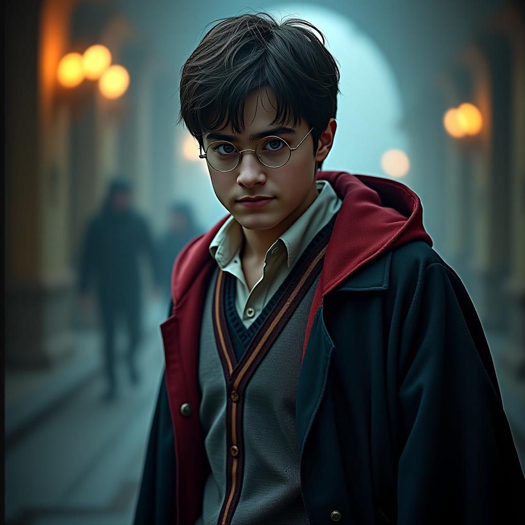  harry potter in kazakhstan hyperrealistic, full body, detailed clothing, highly detailed, cinematic lighting, stunningly beautiful, intricate, sharp focus, f/1. 8, 85mm, (centered image composition), (professionally color graded), ((bright soft diffused light)), volumetric fog, trending on instagram, trending on tumblr, HDR 4K, 8K