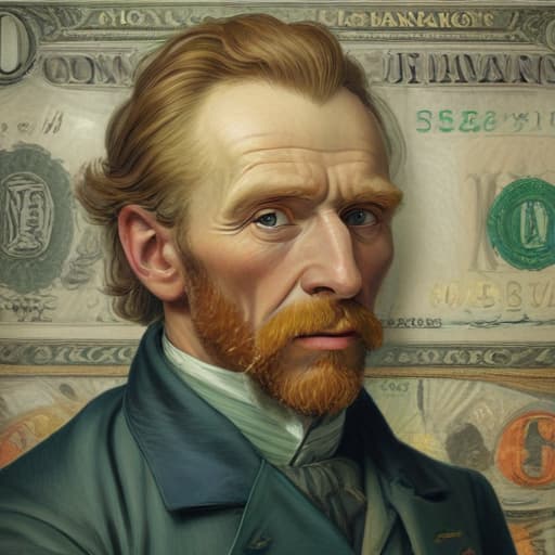 (Money), oil painting, highly detailed, 4k, high quality, by Vincent Van Gogh