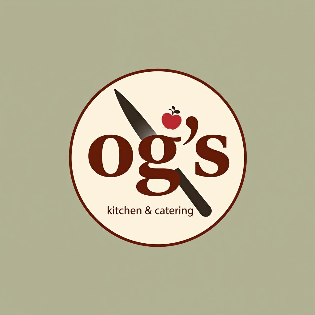  design a logo, kitchen and catering business the name is og’s kitchen and catering, with the text 'chefs in the kitchen '.