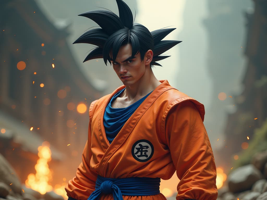  goku, futurista, sosteniendo un letrero que dice, ciÉnaga activa hyperrealistic, full body, detailed clothing, highly detailed, cinematic lighting, stunningly beautiful, intricate, sharp focus, f/1. 8, 85mm, (centered image composition), (professionally color graded), ((bright soft diffused light)), volumetric fog, trending on instagram, trending on tumblr, HDR 4K, 8K