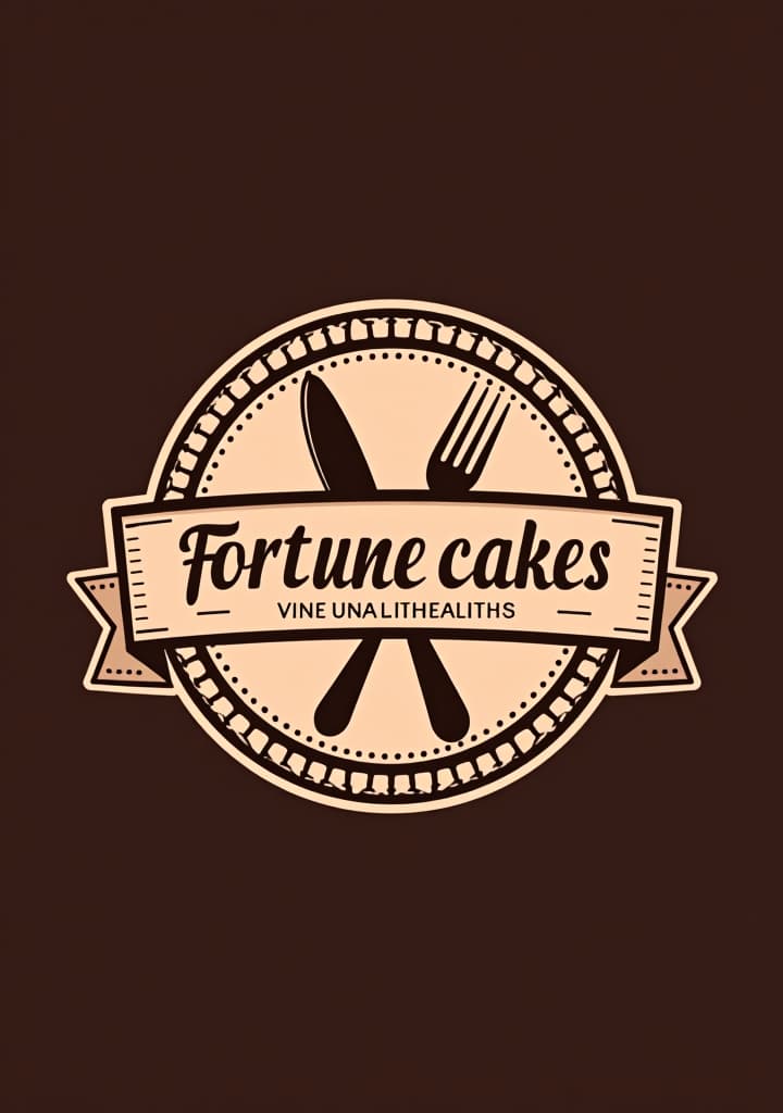  **create a prompt to create a company logo for a bakery called fortune kakes and kreations that includes a banner for the namehyper detail, intricate details, sharp focus, high resolution, 8k, ultra detailed, vib