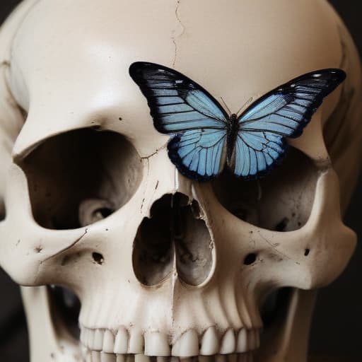 A butterfly positioned in a way its outline makes a skull