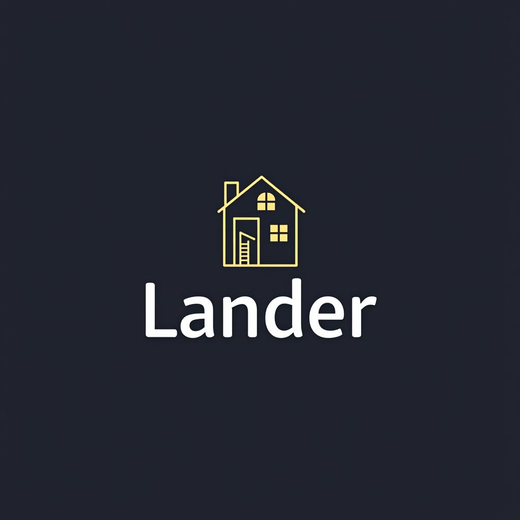  design a logo, minimal line logo in the theme of real estate, with the text ‘lander’