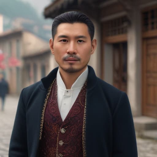 I am a middle-aged Chinese man, 1.7 meters tall, traveling in a small town with baroque style in Italy, and the scenery behind me should be clear. hyperrealistic, full body, detailed clothing, highly detailed, cinematic lighting, stunningly beautiful, intricate, sharp focus, f/1. 8, 85mm, (centered image composition), (professionally color graded), ((bright soft diffused light)), volumetric fog, trending on instagram, trending on tumblr, HDR 4K, 8K