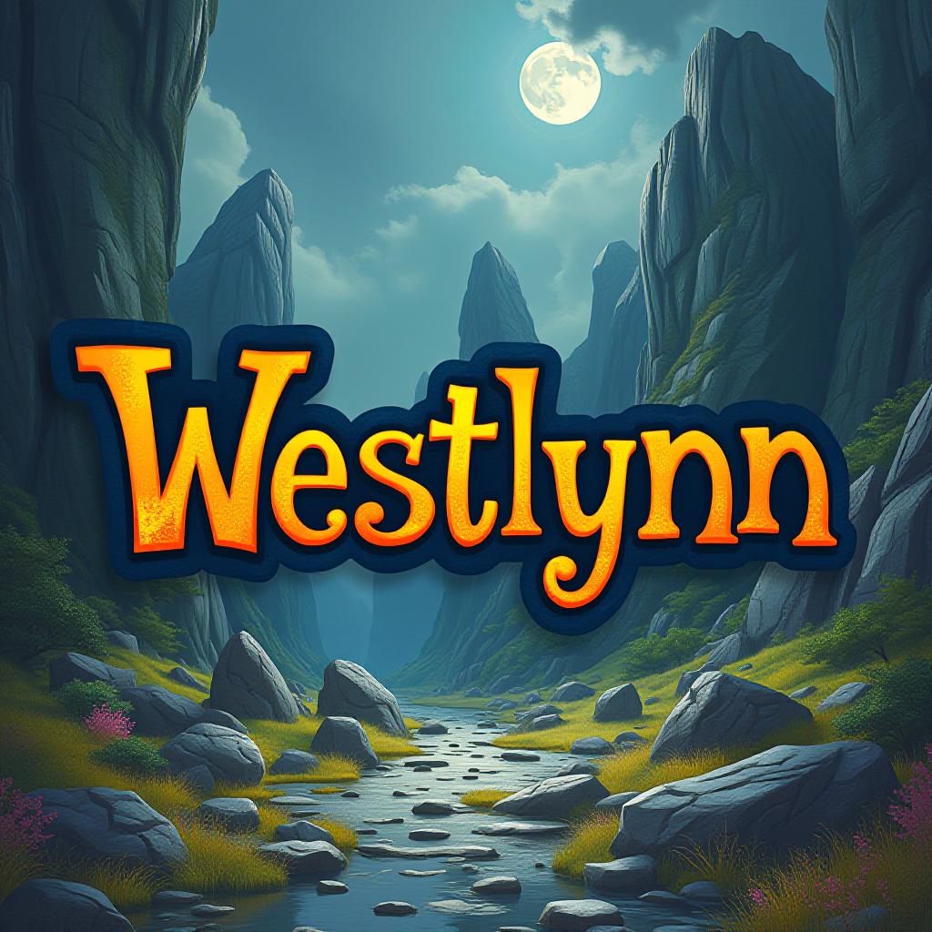  the name westlynn in lilo and stitch font, award winning, professional, highly detailed, masterpiece