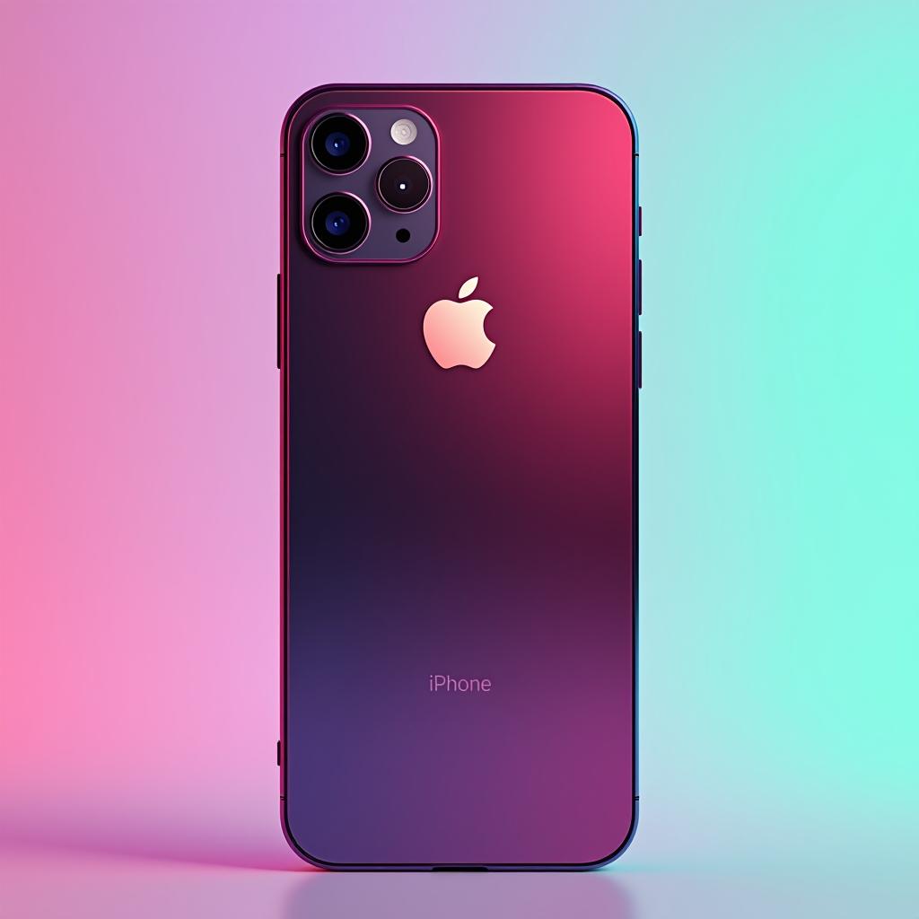  generate an iphone in 2035, in all colors. back view.