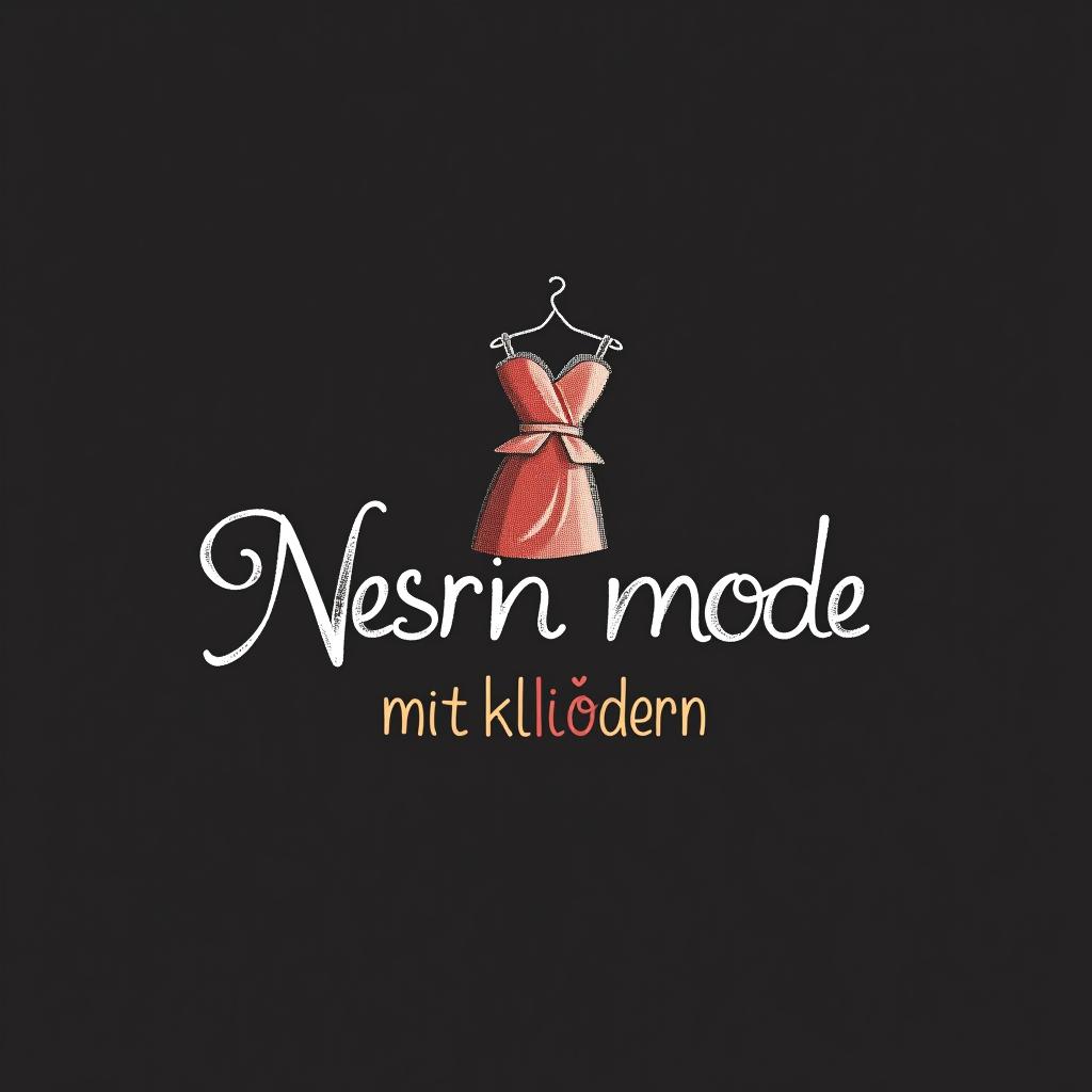  design a logo, in a pencil style. n m logo nesrin mode mit kleidern , with the text 'nesrin mode '.