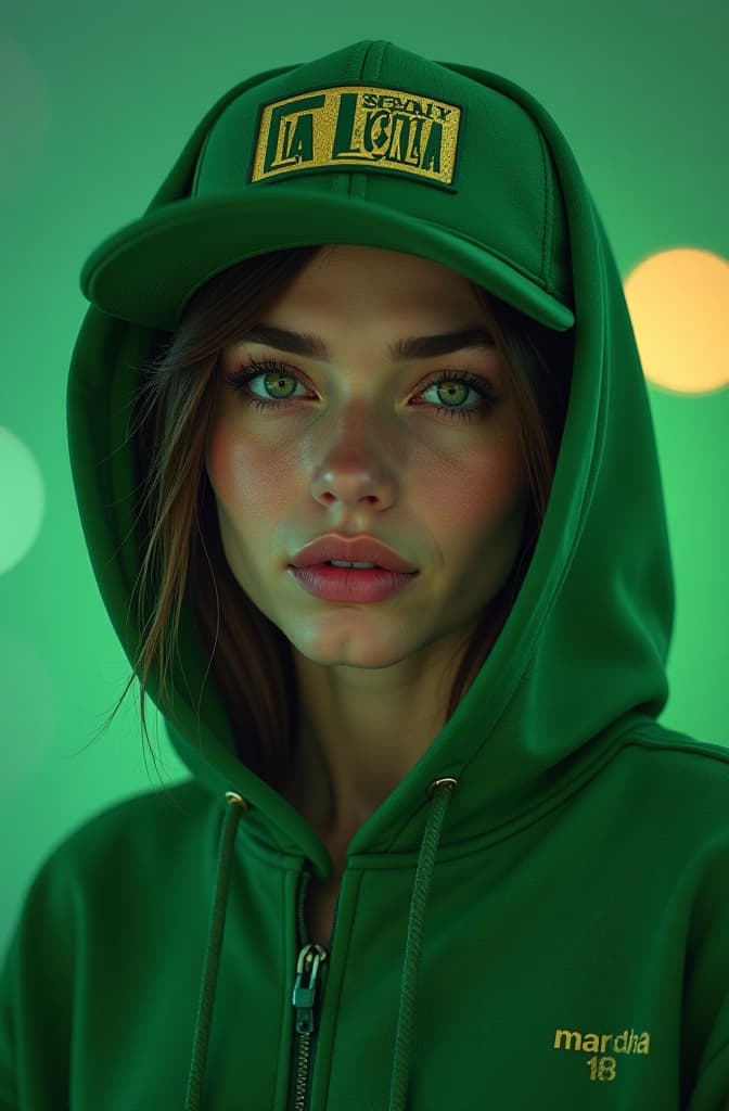  a logo that says “streetwear la loma” with just the letters and a green theme , realistic, portrait, art by donato giancola and greg rutkowski, realistic face, digital art, trending on artstation hyperrealistic, full body, detailed clothing, highly detailed, cinematic lighting, stunningly beautiful, intricate, sharp focus, f/1. 8, 85mm, (centered image composition), (professionally color graded), ((bright soft diffused light)), volumetric fog, trending on instagram, trending on tumblr, HDR 4K, 8K