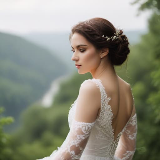 Bride in Cinematic style with Nature background