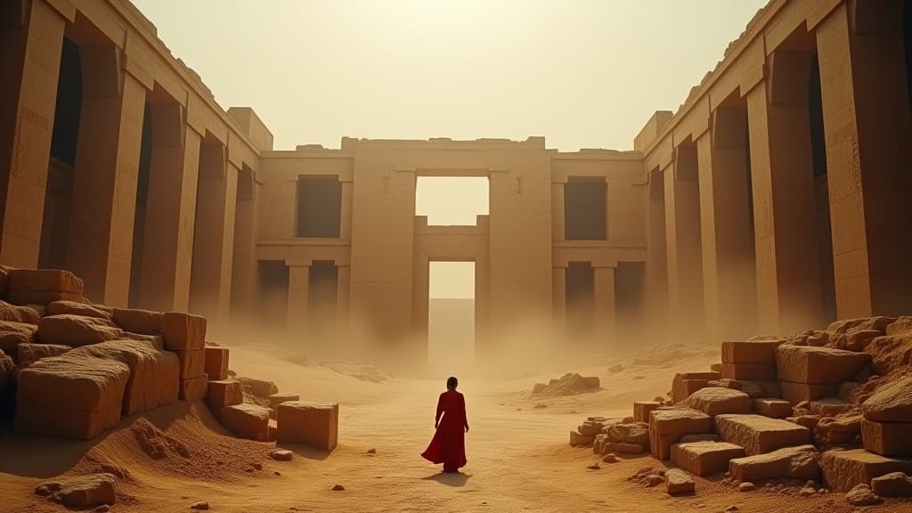  a dusty archaeological site representing the ruins of the tower of babel, illustrating the search for remnants of this ancient narrative. hyperrealistic, full body, detailed clothing, highly detailed, cinematic lighting, stunningly beautiful, intricate, sharp focus, f/1. 8, 85mm, (centered image composition), (professionally color graded), ((bright soft diffused light)), volumetric fog, trending on instagram, trending on tumblr, HDR 4K, 8K