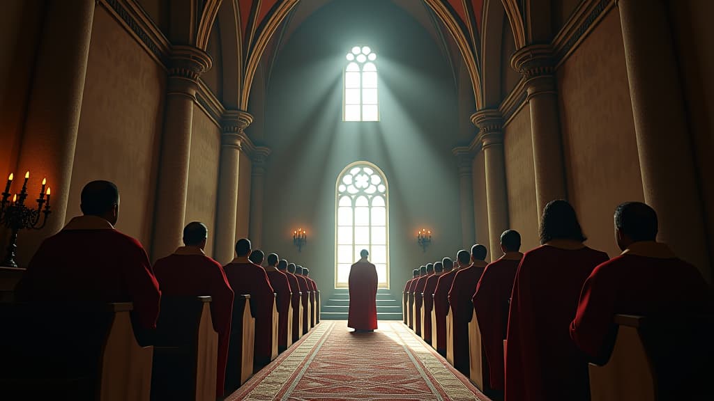  images about historical curiosities, the depiction of a templar chapel, showcasing their religious dedication and rituals. hyperrealistic, full body, detailed clothing, highly detailed, cinematic lighting, stunningly beautiful, intricate, sharp focus, f/1. 8, 85mm, (centered image composition), (professionally color graded), ((bright soft diffused light)), volumetric fog, trending on instagram, trending on tumblr, HDR 4K, 8K